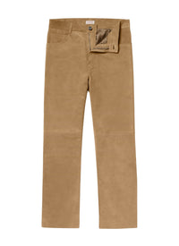Pantalon en cuir suède - Beige