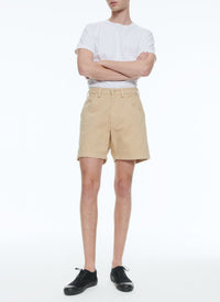 Bermuda à surpiqûres - Beige