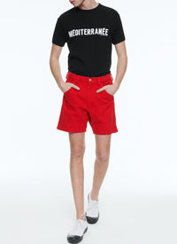 Bermuda en twill de coton - Rouge