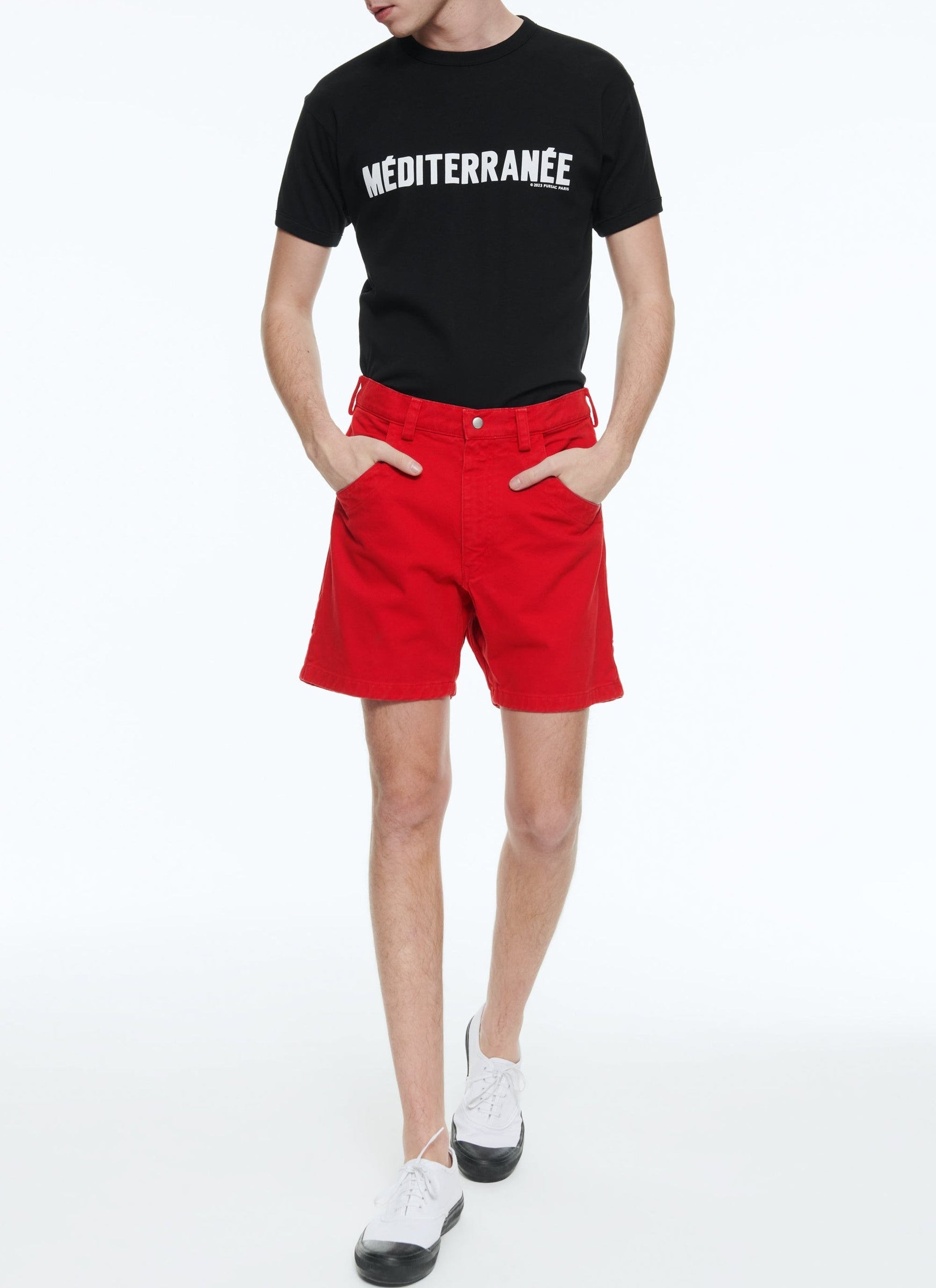 Bermuda en twill de coton - Rouge