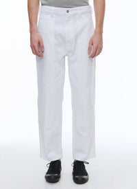 Pantalon cargo en twill de coton - Blanc