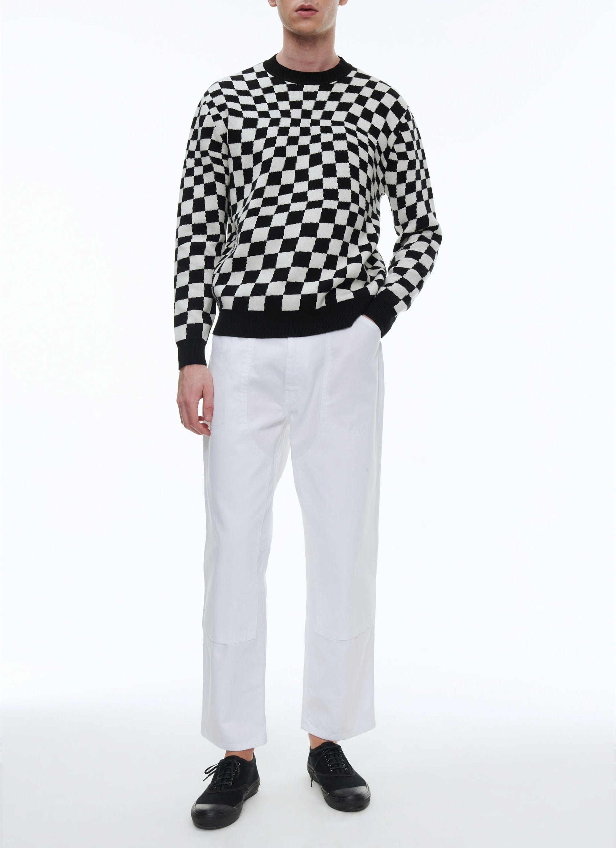 Pantalon cargo en twill de coton - Blanc