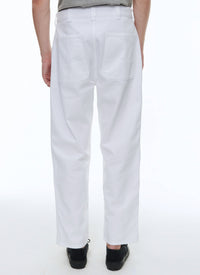 Pantalon cargo en twill de coton - Blanc