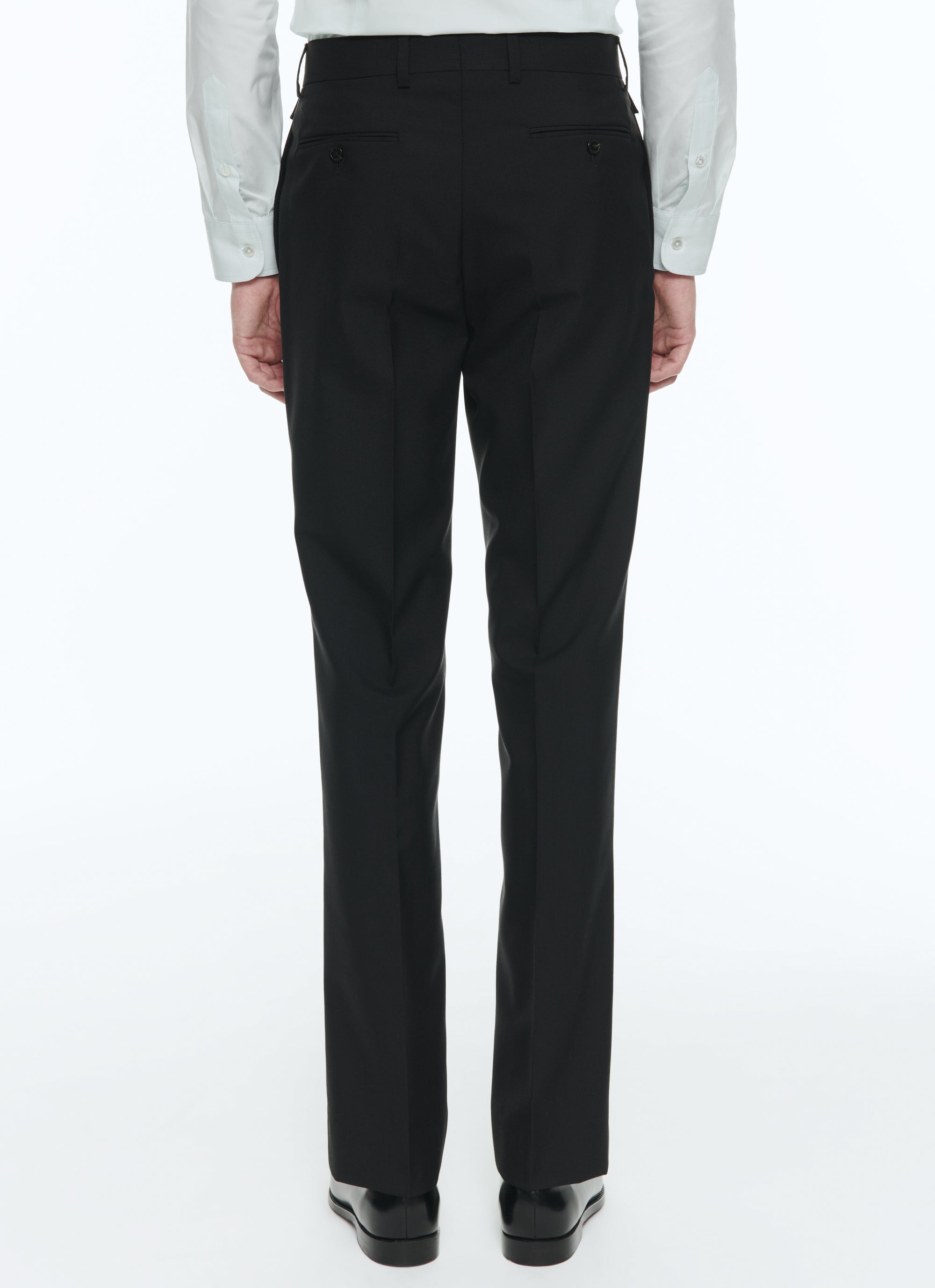 Pantalon flare à poches tiquet en laine - Noir