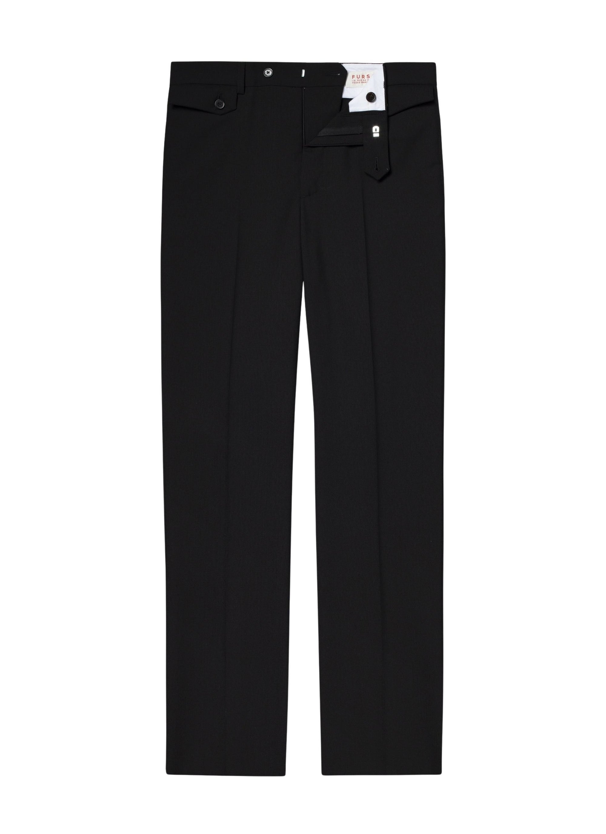 Pantalon flare à poches tiquet en laine - Noir