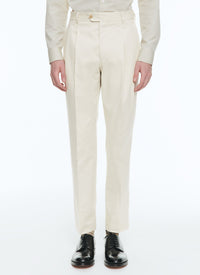 Cotton gabardine trousers - Natural