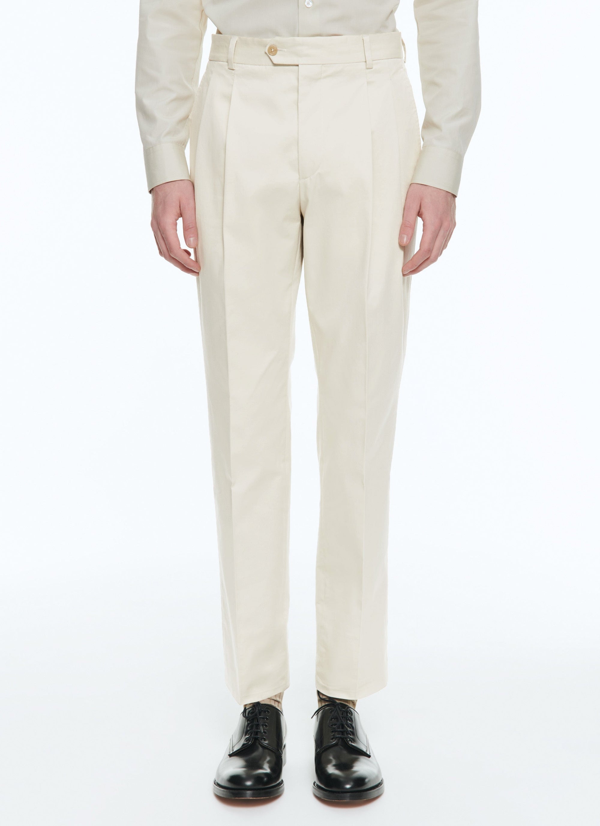 Cotton gabardine trousers - Natural