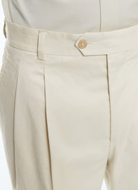 Cotton gabardine trousers - Natural