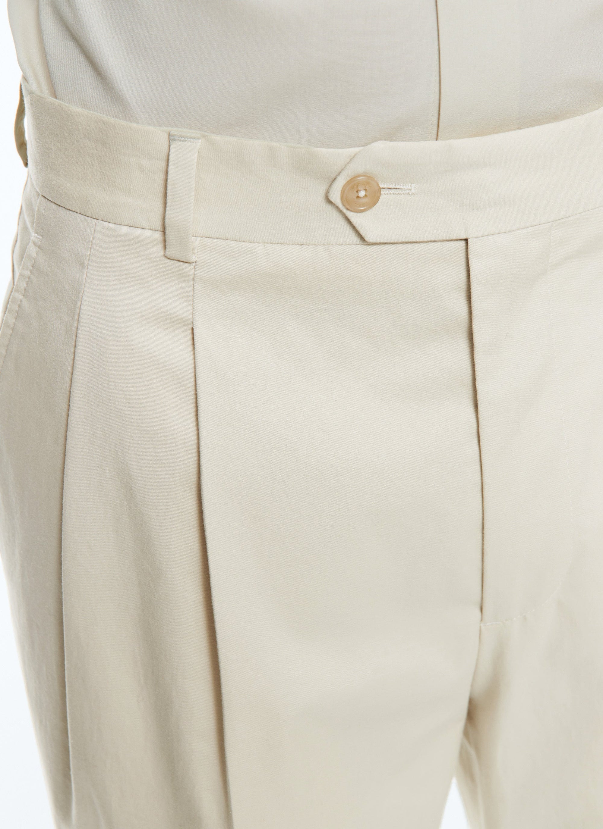 Cotton gabardine trousers - Natural