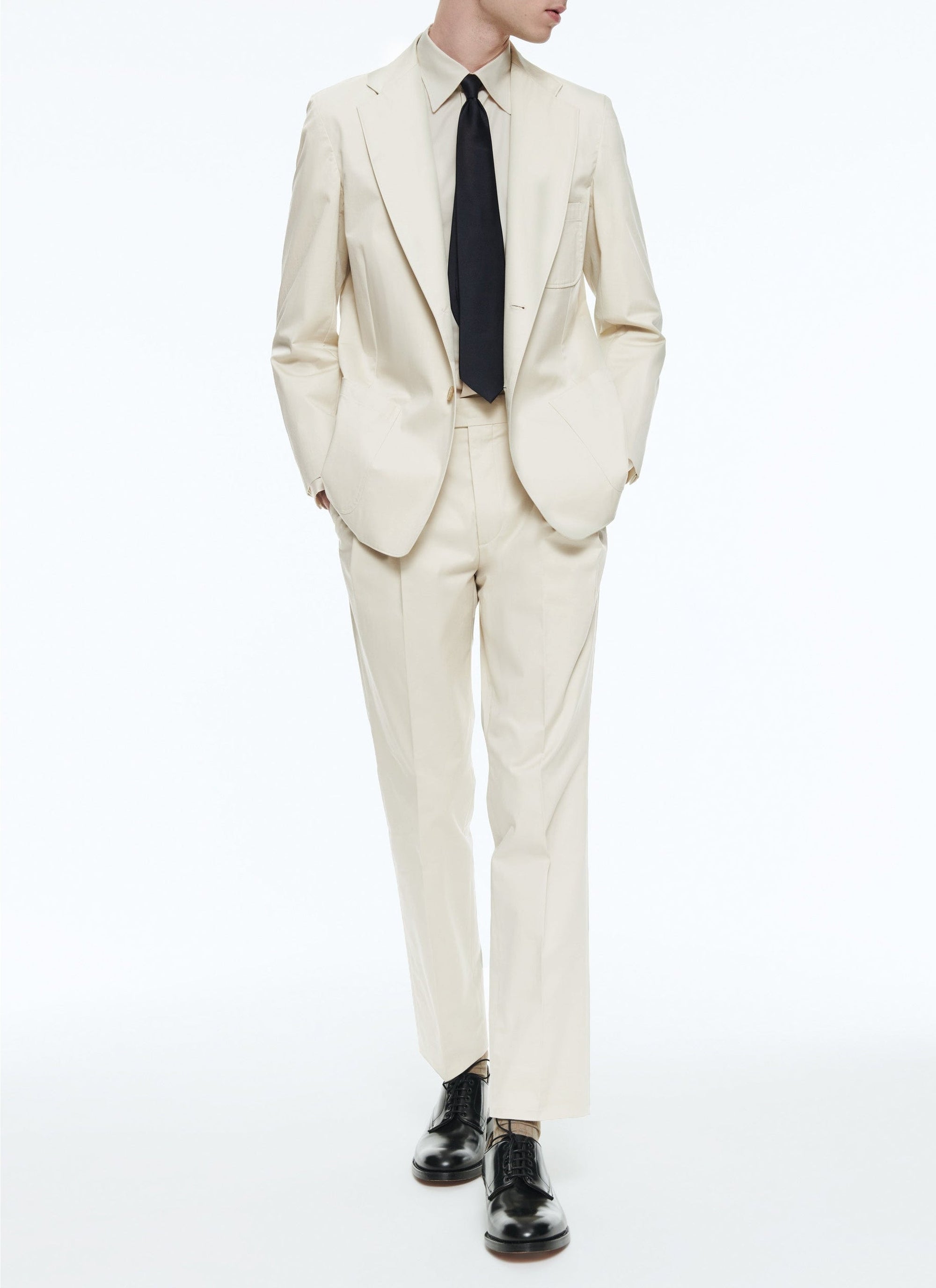 Cotton gabardine trousers - Natural