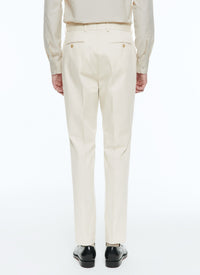 Cotton gabardine trousers - Natural