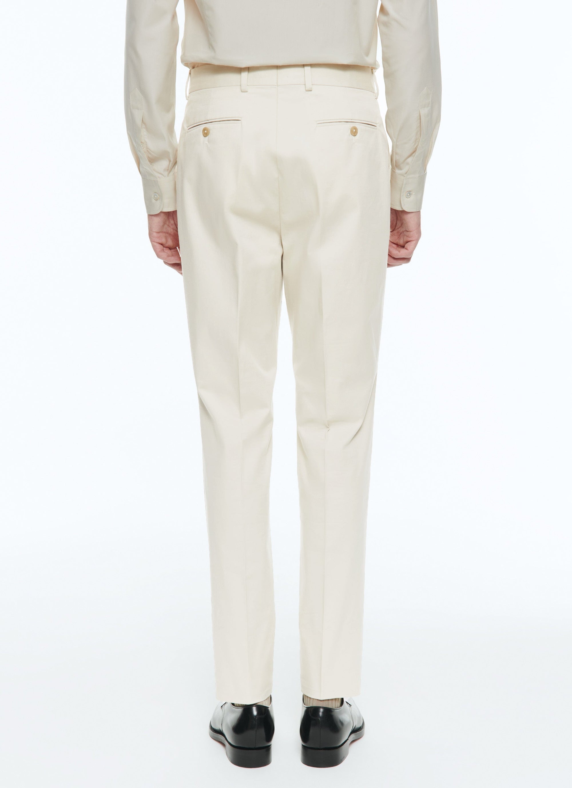 Cotton gabardine trousers - Natural
