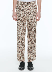 Leopard cotton gabardine chino trousers - Leopard