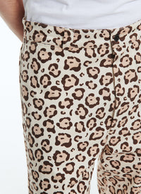 Leopard cotton gabardine chino trousers - Leopard