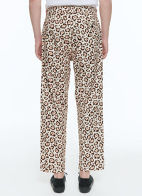 Leopard cotton gabardine chino trousers - Leopard