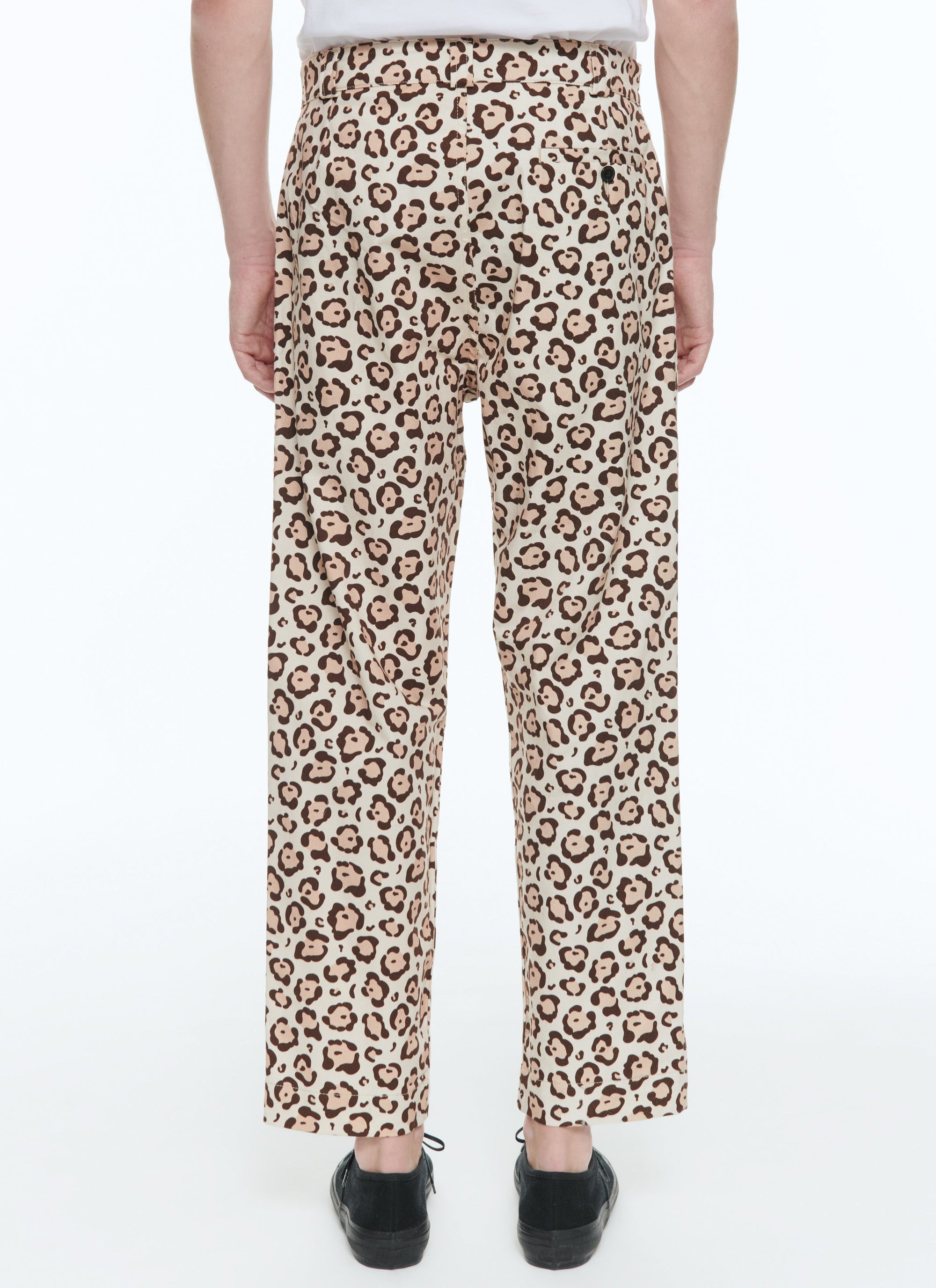 Leopard cotton gabardine chino trousers - Leopard