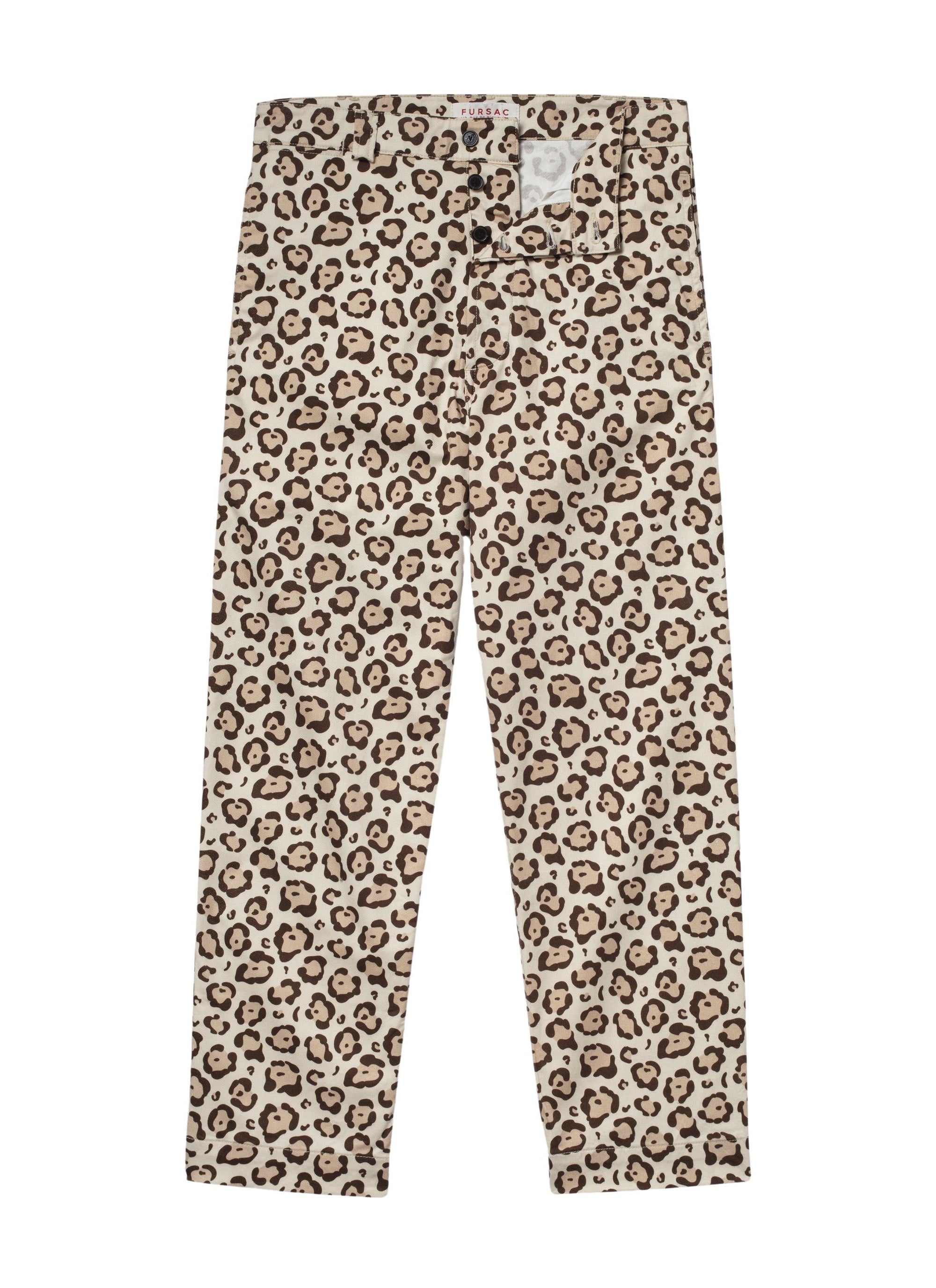 Leopard cotton gabardine chino trousers - Leopard