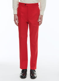 Cotton gabardine chino trousers - Red