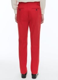 Cotton gabardine chino trousers - Red