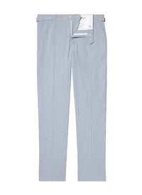Striped cotton canvas trousers - Light blue