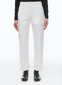 Multi-pocket cargo trousers - White