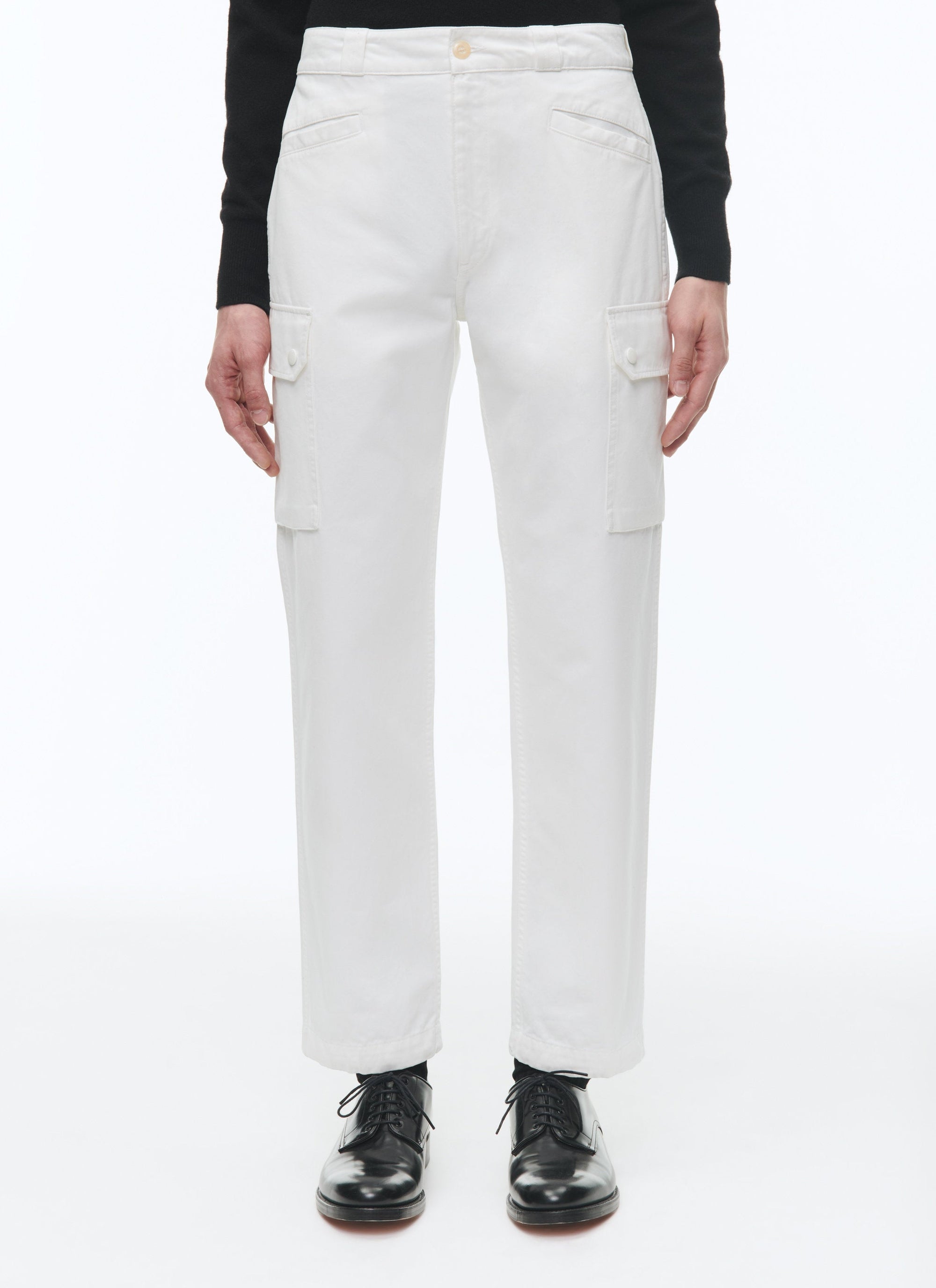 Multi-pocket cargo trousers - White