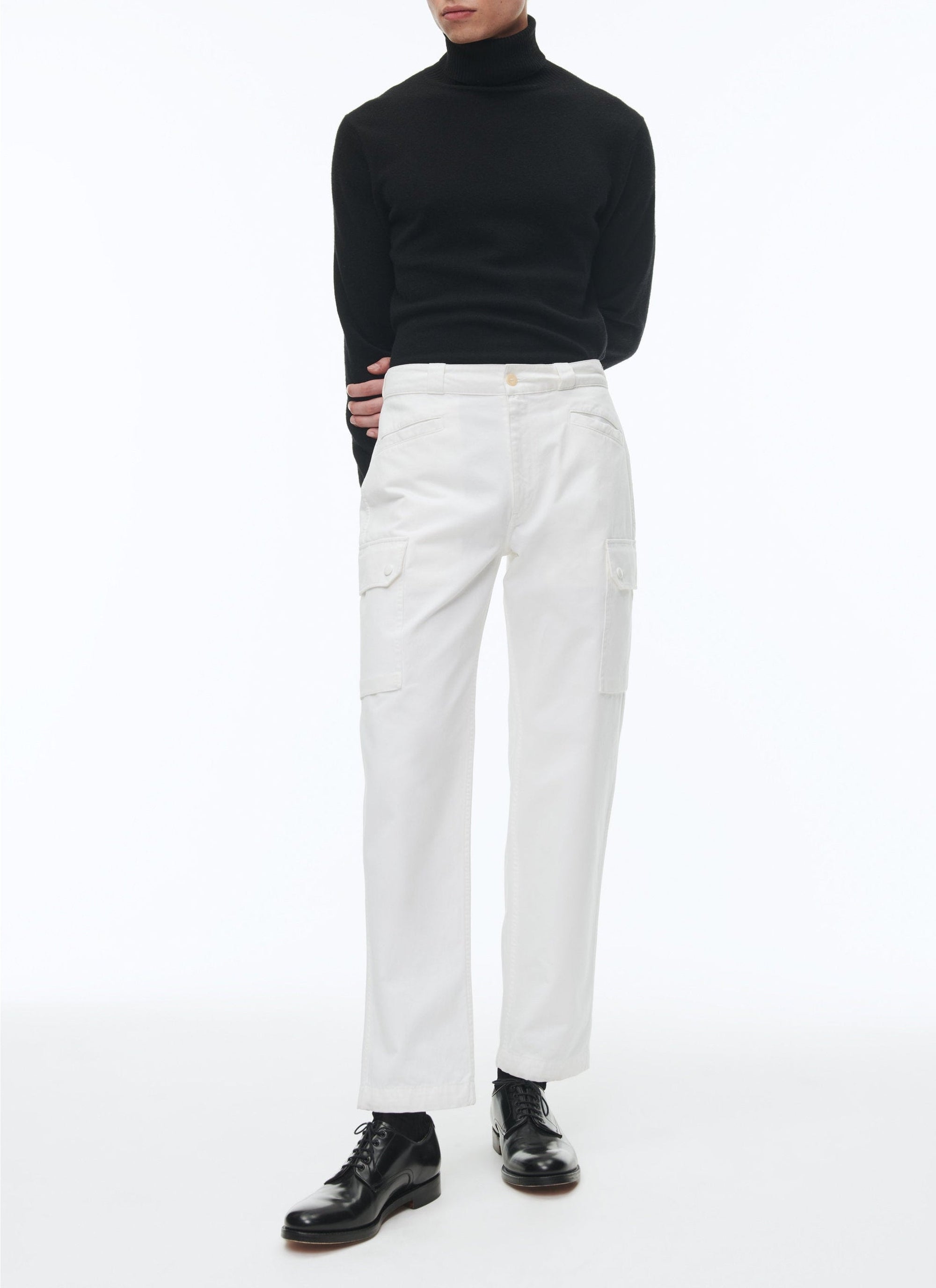 Multi-pocket cargo trousers - White