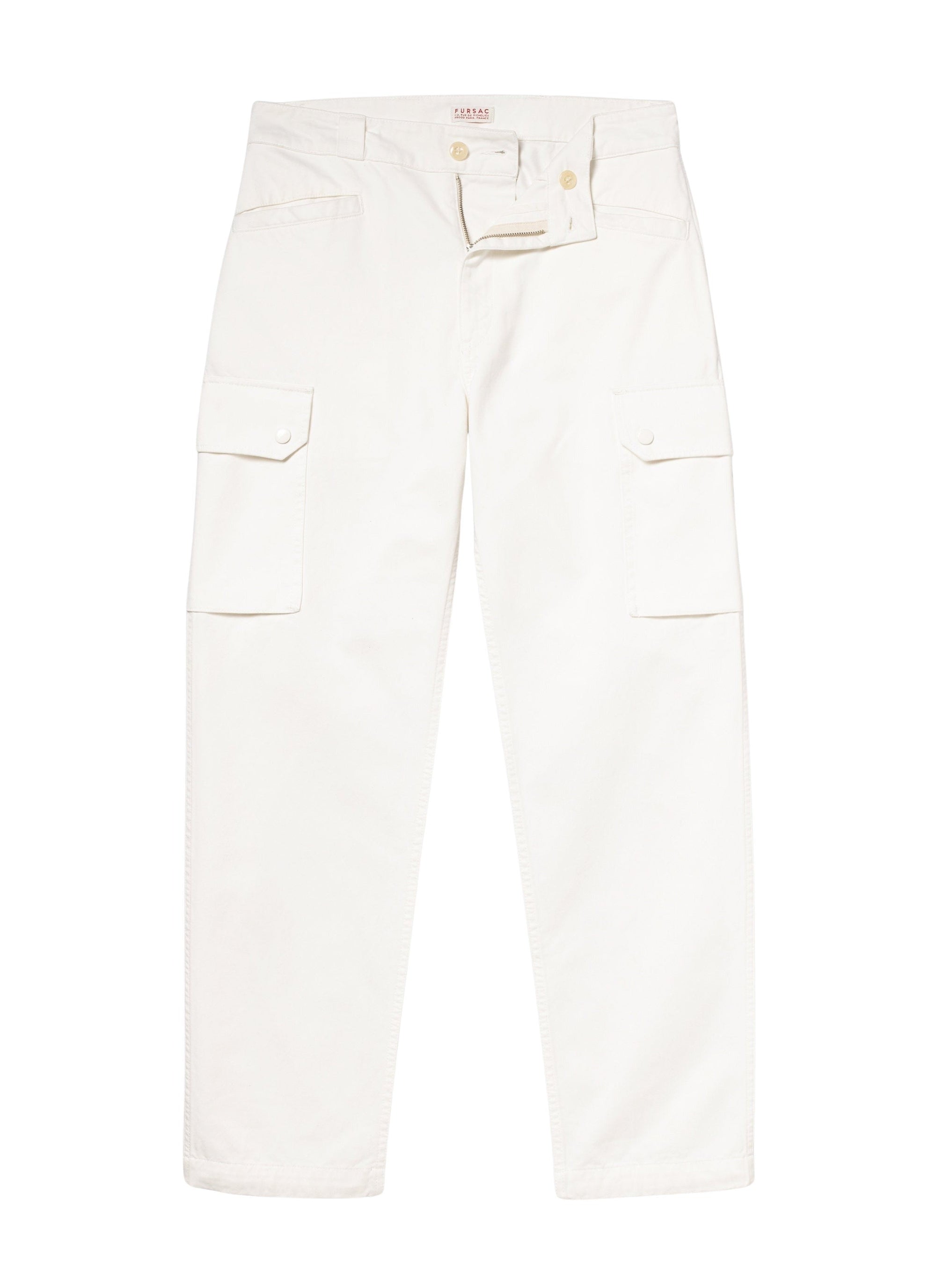 Multi-pocket cargo trousers - White