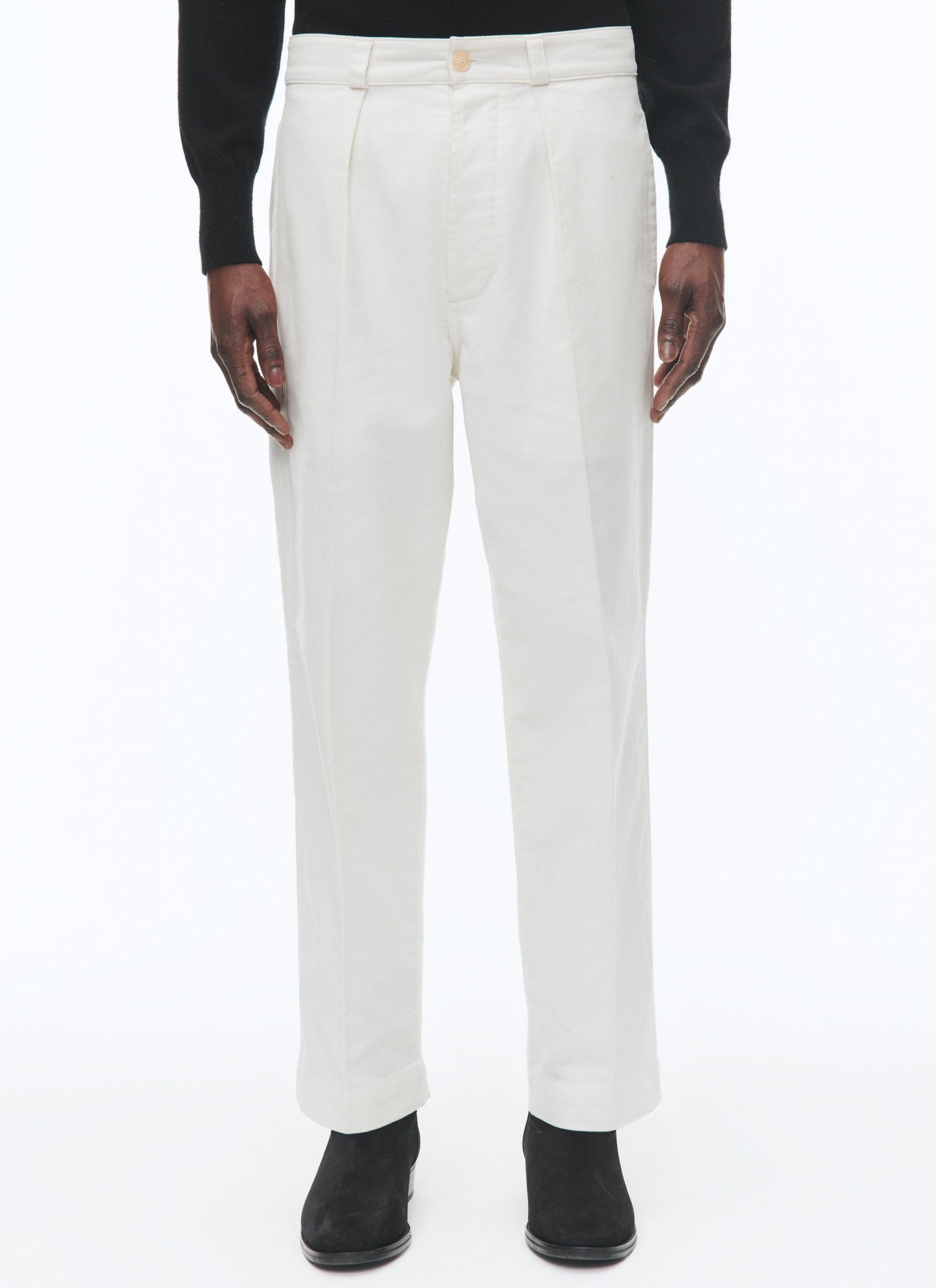 Straight-leg chino trousers - Ecru