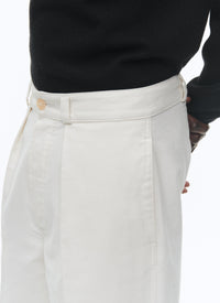 Straight-leg chino trousers - Ecru