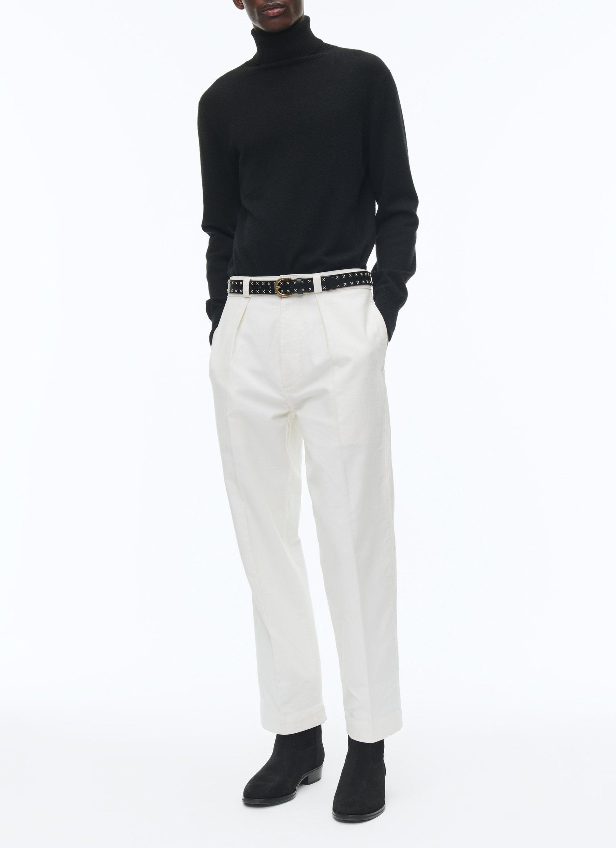 Straight-leg chino trousers - Ecru
