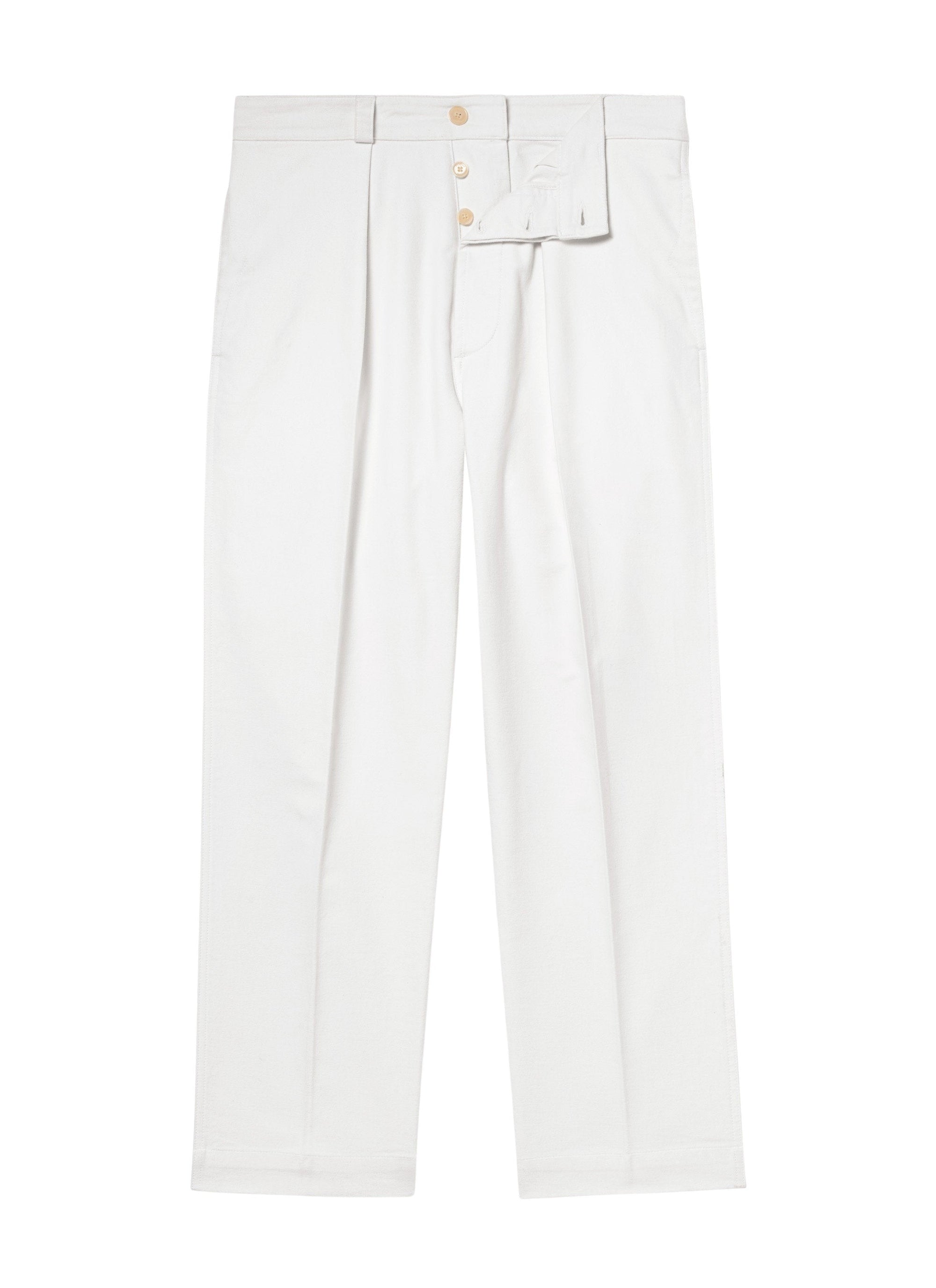 Straight-leg chino trousers - Ecru