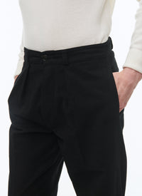 Pantalon chino droit en coton - Noir