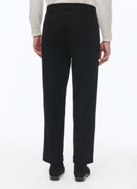 Pantalon chino droit en coton - Noir