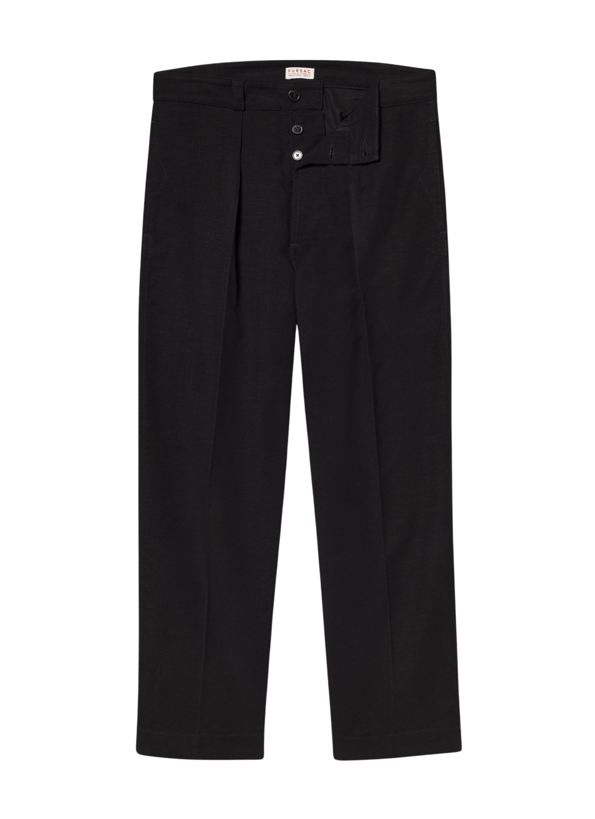 Pantalon chino droit en coton - Noir