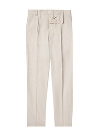 Straight linen chino trousers - Ficelle