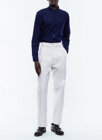 Pantalon chino droit en twill de coton - Blanc