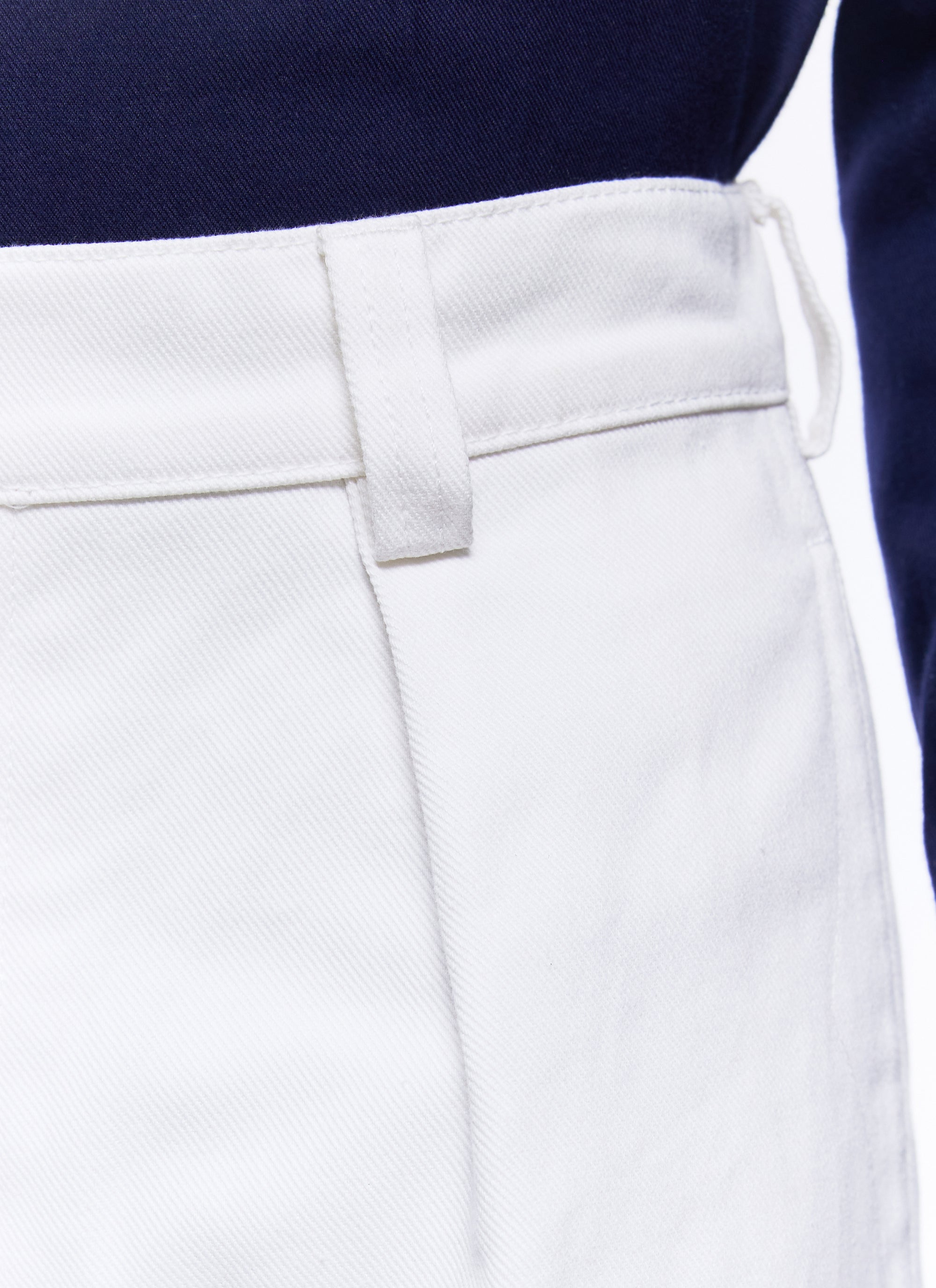Pantalon chino droit en twill de coton - Blanc