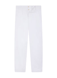 Pantalon chino droit en twill de coton - Blanc