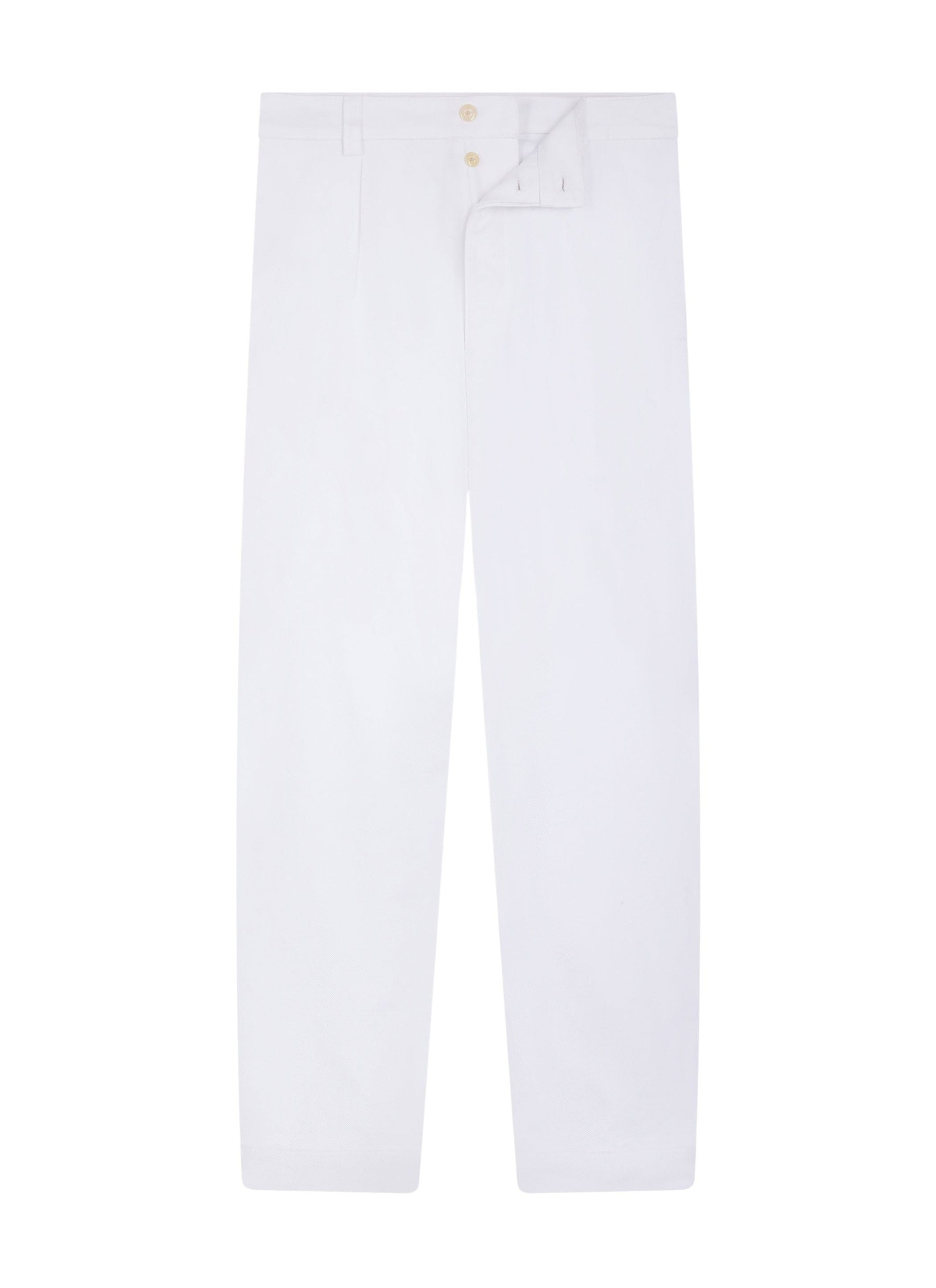 Pantalon chino droit en twill de coton - Blanc