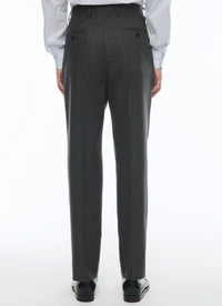Straight-leg wool trousers - Steel