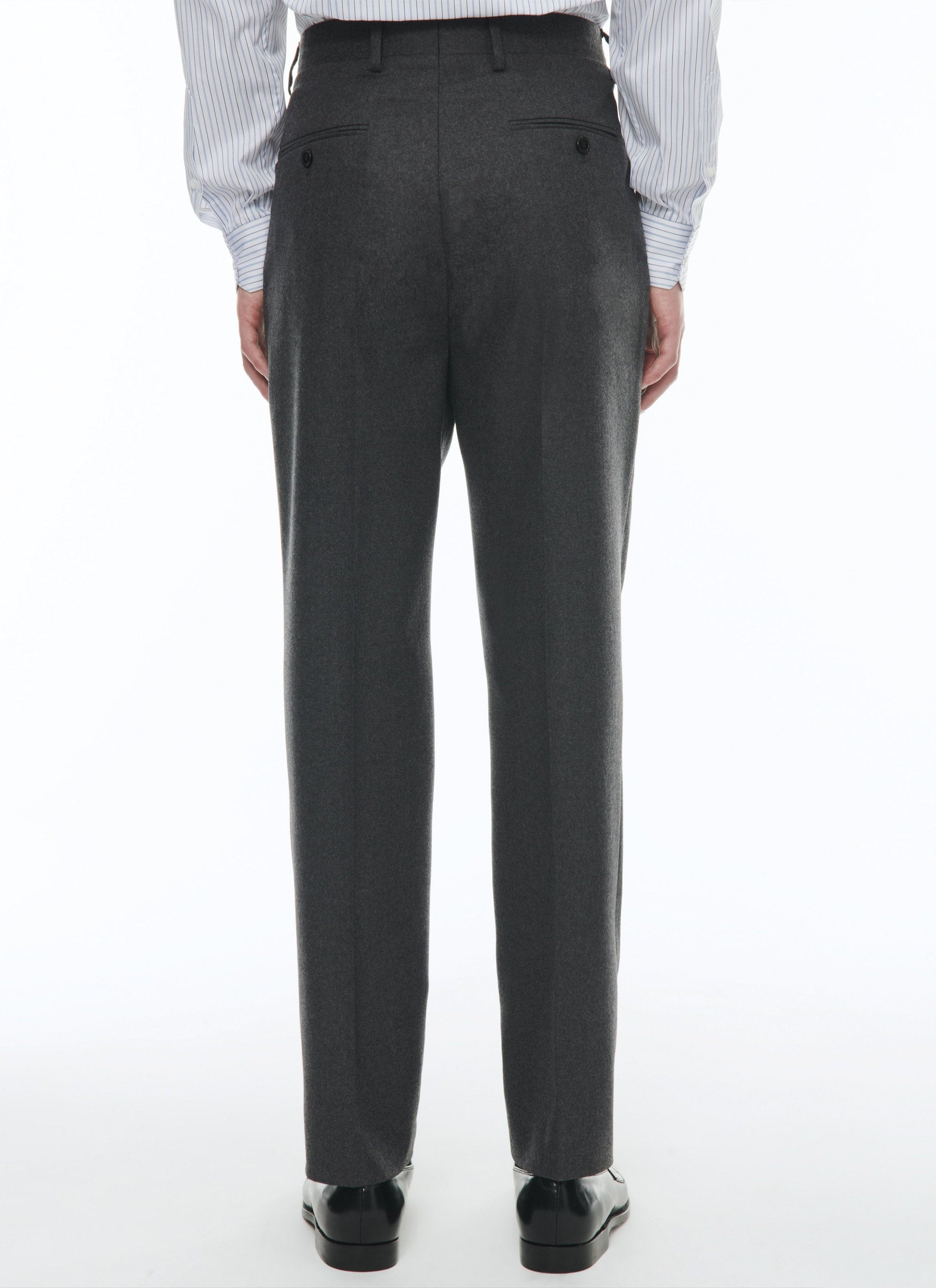 Straight-leg wool trousers - Steel
