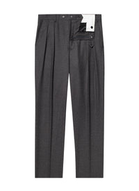 Straight-leg wool trousers - Steel