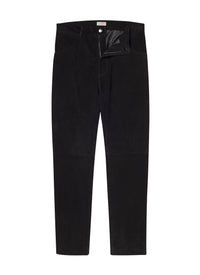 Pantalon de costume droit à poches en daim - Noir