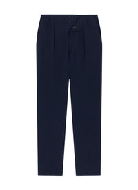Pantalon élastiqué en seersucker rayé - Marine