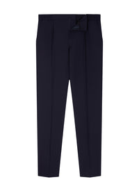 Elasticated wool trousers - Navy blue