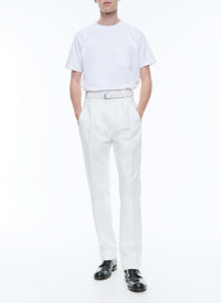 Trousers with darts - White