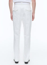 Trousers with darts - White