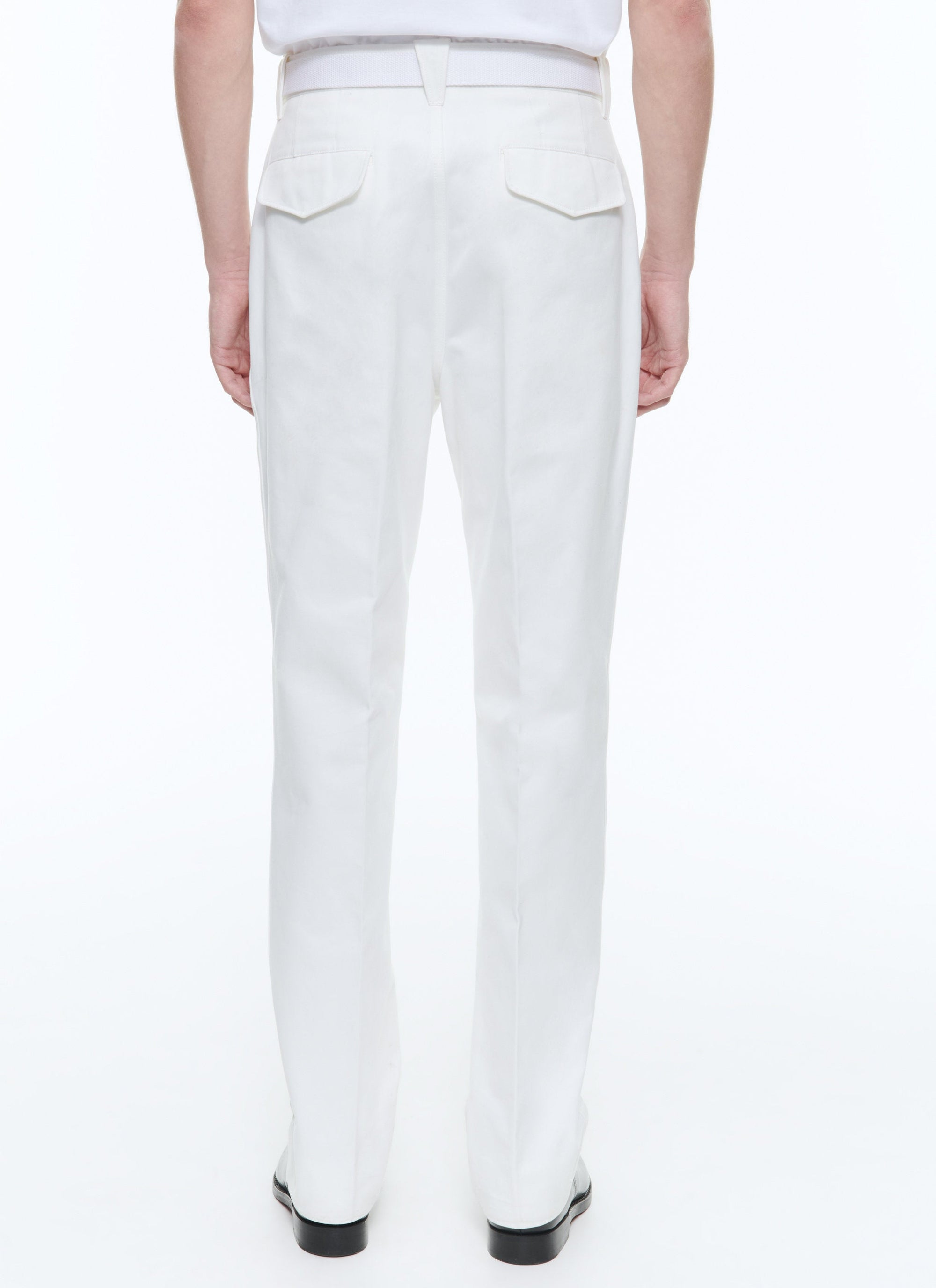 Trousers with darts - White