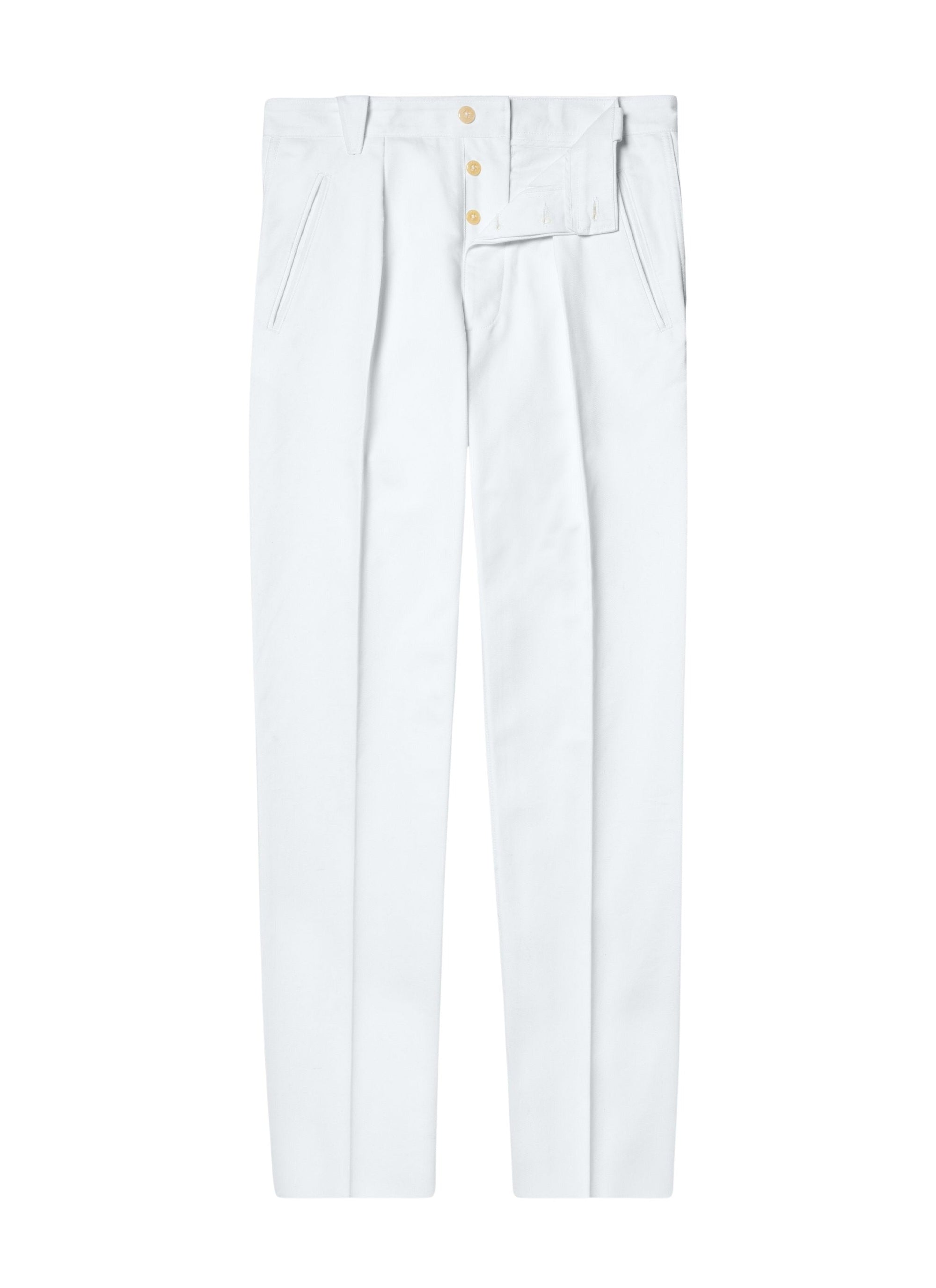 Trousers with darts - White